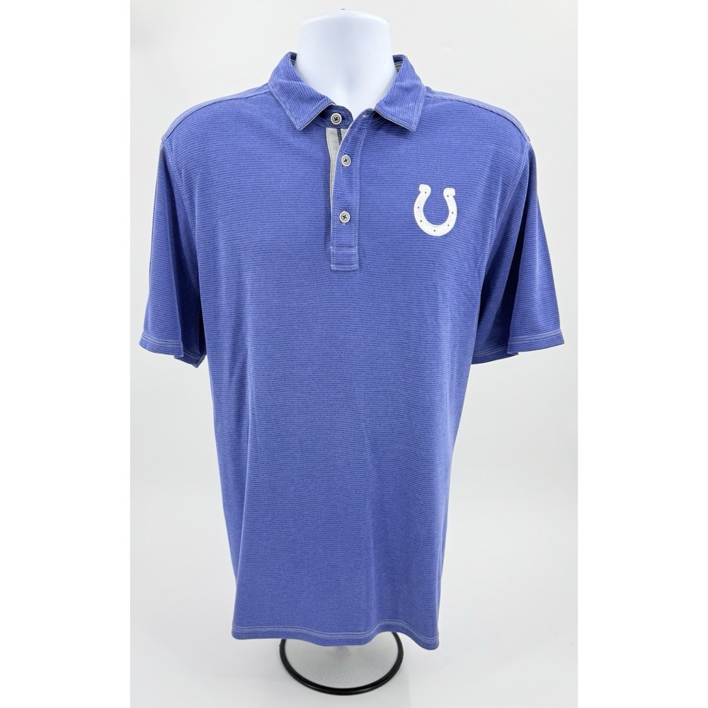 Tommy Bahama Indianapolis Colts Blue Polo Shirt Embroidered Logo Men's Large L - Picture 1 of 12
